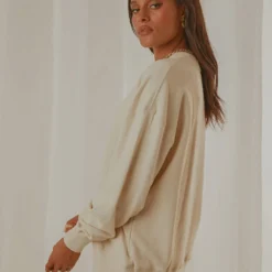 Tonal Stacked Thrills Company Slouch Fit Crew - Unbleached -Outfityo Sales 00772dd96f7244d1875405317499684a scaled