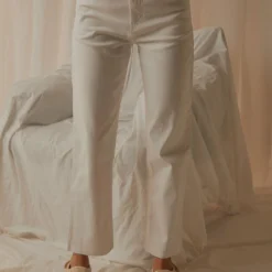 Afends Shelby - Hemp High Waist Wide Leg Jean - White -Outfityo Sales 023f0239e5be4beba99b85429883d709