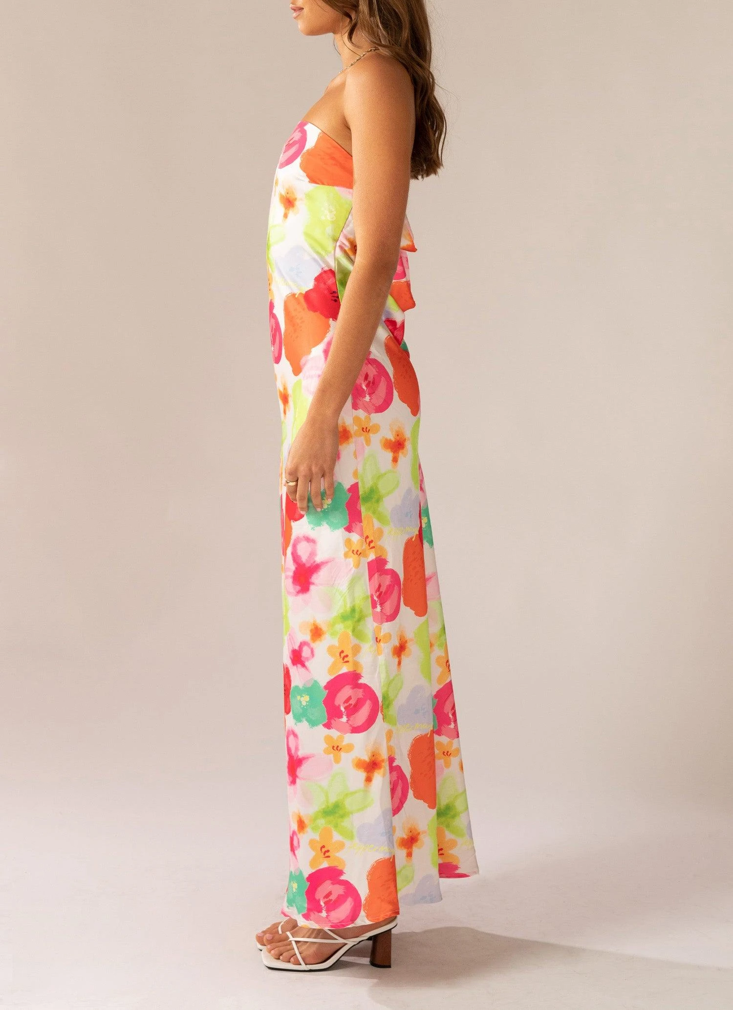 No Service Satin Maxi Dress - Blurred Blossom 5 No Service Satin Maxi Dress - Blurred Blossom - Image 5