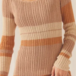 Love Ride Crochet Maxi Dress - Natural Stripe -Outfityo Sales 097789e66db6427484fffb67d5698103