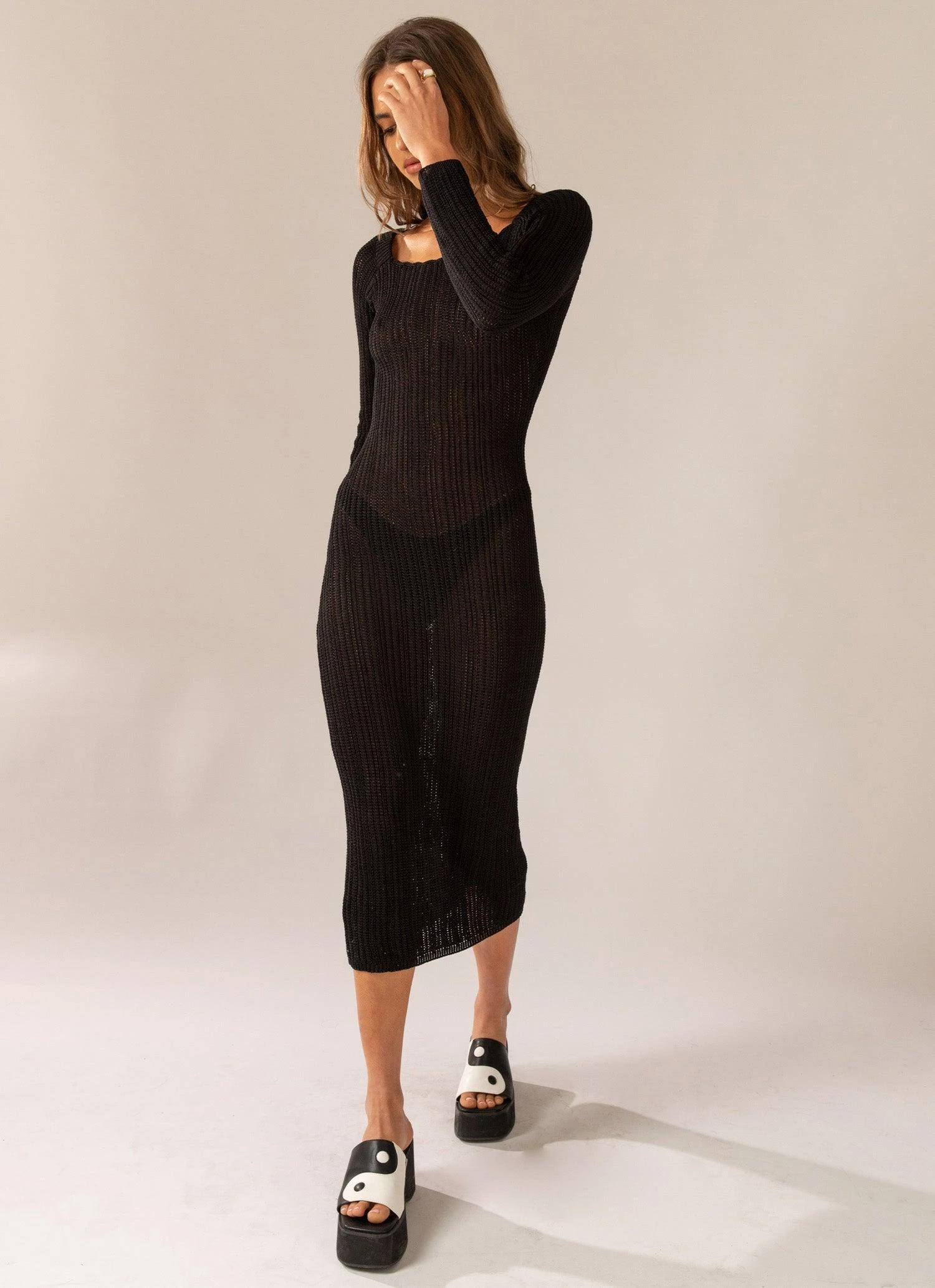 Love Ride Crochet Maxi Dress - Black 3 Love Ride Crochet Maxi Dress - Black - Image 3