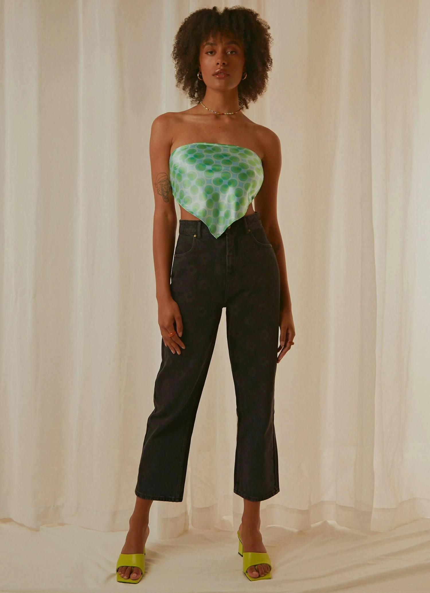 Afends Shelby Organic Denim Floral Jean - Washed Black 2 Afends Shelby Organic Denim Floral Jean - Washed Black - Image 2