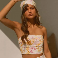 Sardinia Linen Bustier Top - Oceanus