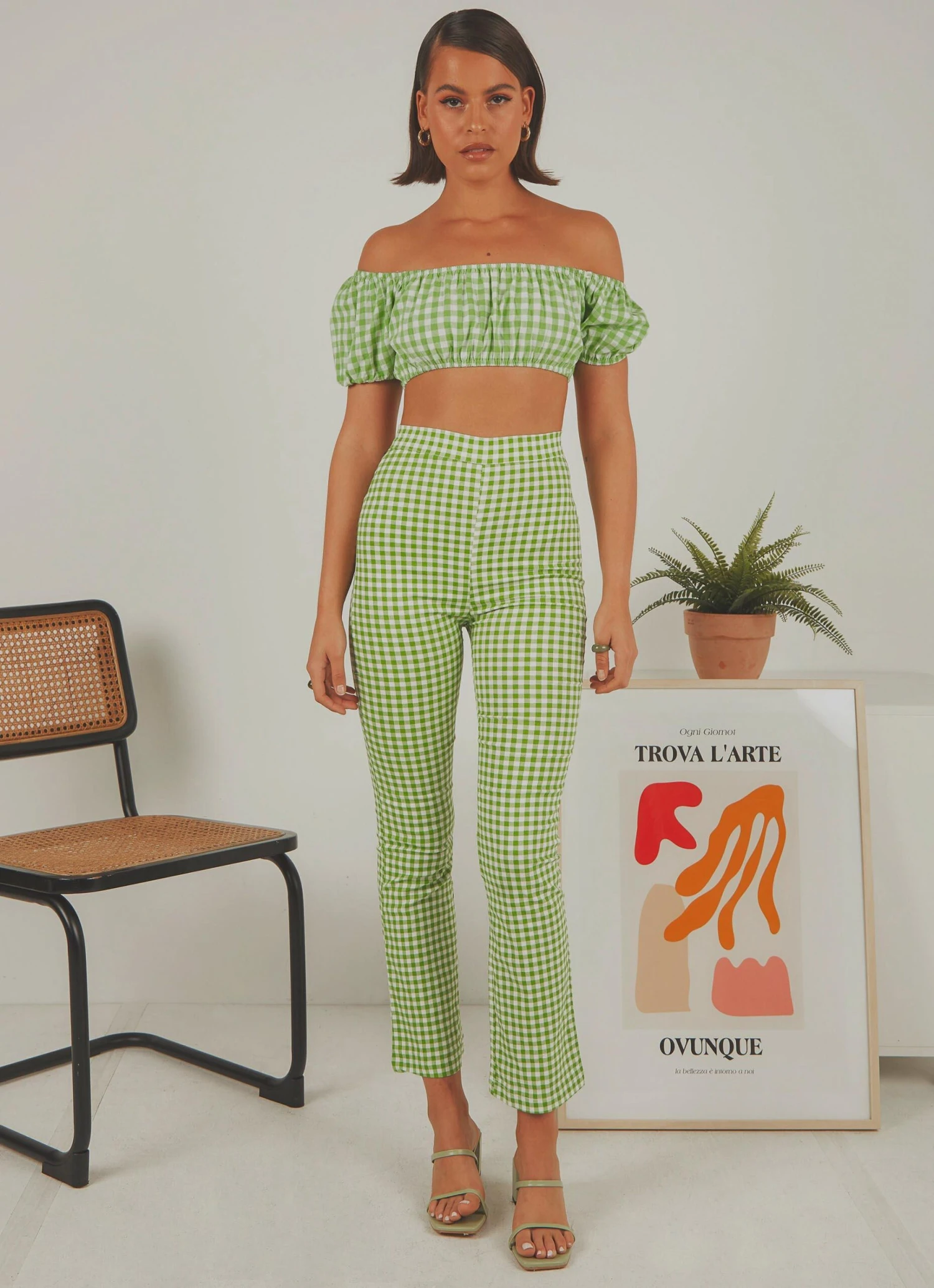 Palmero Pants - Green Gingham 3 Palmero Pants - Green Gingham - Image 3