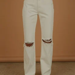 A 94 High Straight Jean - White Fade Rip