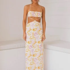 Limonada Linen Maxi Dress - Oceanus -Outfityo Sales 252a35c3b34747a49a5b158790ace543