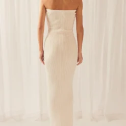 Angels Silhouette Rib Knit Tube Maxi Dress - Oatmeal -Outfityo Sales 27c2177ec6194c49ae2bdab893776549