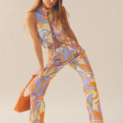 Evie Pants - Retro Swirl