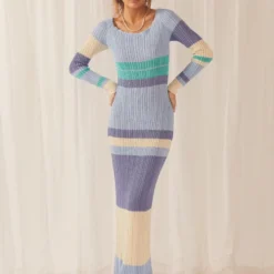 Love Ride Crochet Maxi Dress - Ocean Stripe -Outfityo Sales 2e414ee965484ac59fbbf15ce2486df5