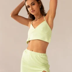 Warmer Water Terry Halter Crop - Lime Green -Outfityo Sales 2f6e4205cd2e4f9c87d793b8426f0c5a