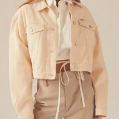Lee Baggy Crop Jacket - White Sand -Outfityo Sales 2fb8b14427d840e7bb746866e21bfba0