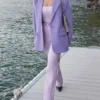 4TH & RECKLESS Tropez Leather Trouser Pant - Lilac