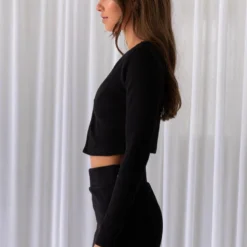 Madam Organic Cotton Rib LS Top - Black -Outfityo Sales 39107eca38da4ff79e29676a8078b55c