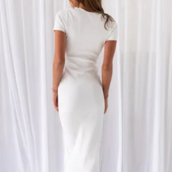 Being Organic Cotton Rib Tee Maxi Dress - Ivory -Outfityo Sales 39f23208f6e340bcbe600421215e3d79