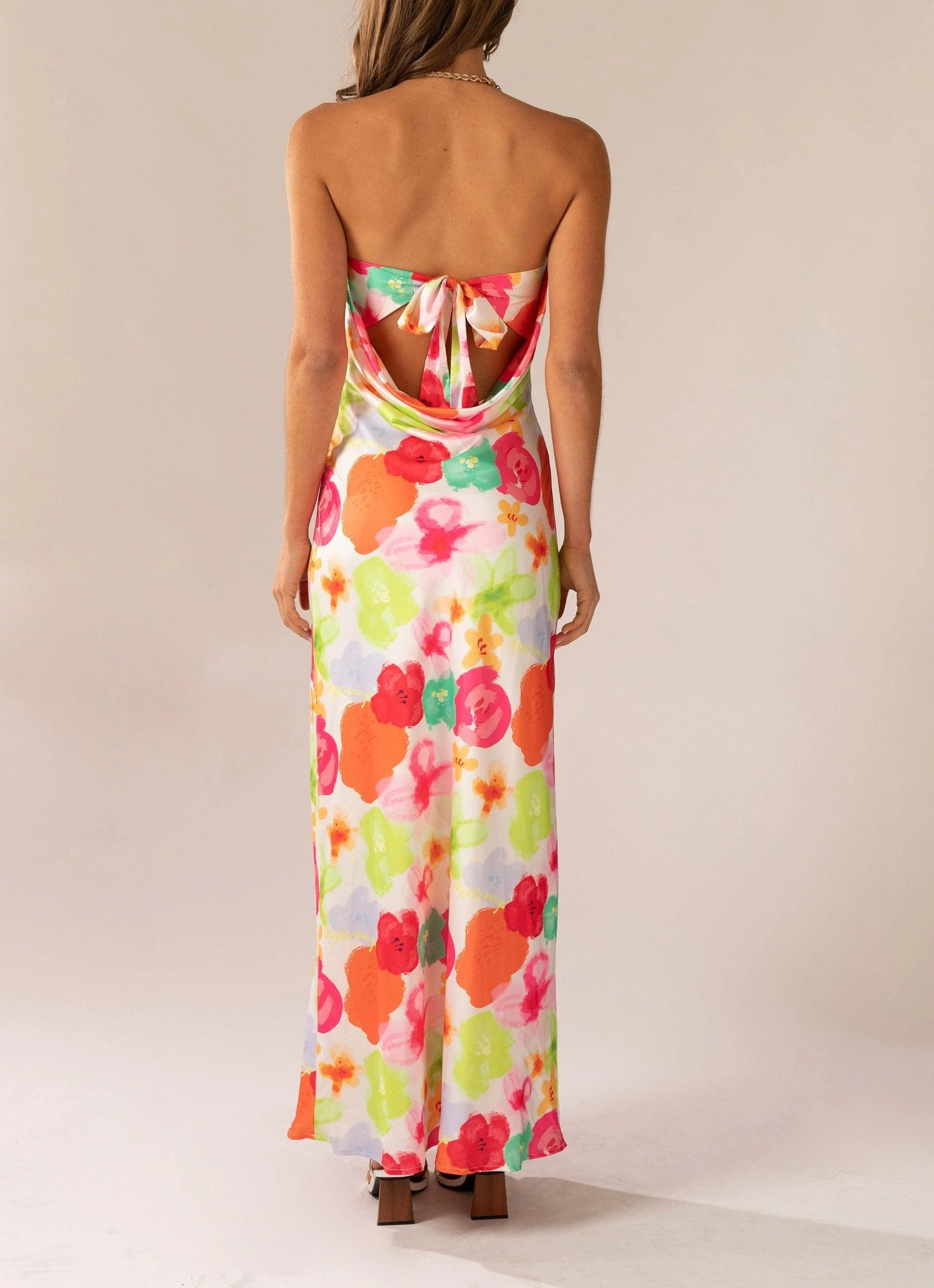No Service Satin Maxi Dress - Blurred Blossom 6 No Service Satin Maxi Dress - Blurred Blossom - Image 6