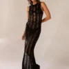 Perri Ladder Knit Maxi Dress - Black