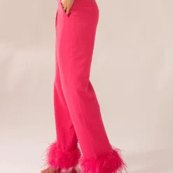 Shake It Off Feather Pants - Magenta -Outfityo Sales 445b4b90747f4bf4897beb3464dd49bb