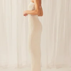 Angels Silhouette Rib Knit Tube Maxi Dress - Oatmeal -Outfityo Sales 4599c3135a8b4029bf3f82bbe9a0bae5