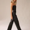 Walk On The Wild Side PU Cargo Pants - Black