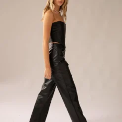 Walk On The Wild Side PU Cargo Pants - Black