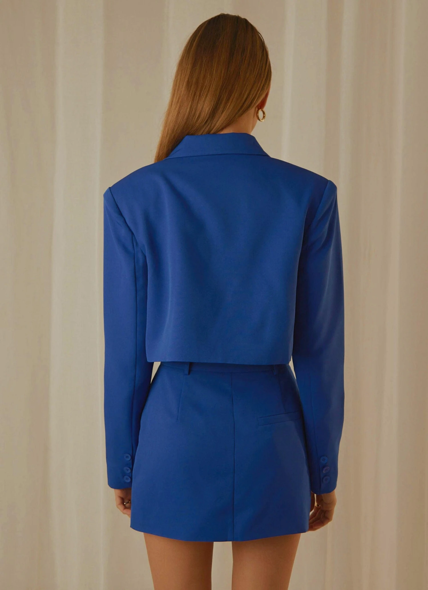 Mariah Cropped Blazer - Cobalt 5 Mariah Cropped Blazer - Cobalt - Image 5