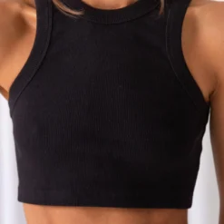 Spencer Organic Cotton Rib Tank - Black -Outfityo Sales 4be19aaf742c42c1ba6e1c250cf633af