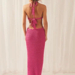 Havana Crochet Maxi Dress - Hot Pink -Outfityo Sales 50710786e6804be6b5dfcbe115fc21ab