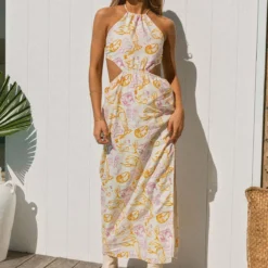 Oysters & Prosecco Linen Maxi Dress - Oceanus -Outfityo Sales 58cd453ebef841dea7cb5dd963cf0ecd