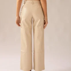 Walk On The Wild Side PU Cargo Pants - Stone -Outfityo Sales 592d06ab53724f51be63871a78b51ad0