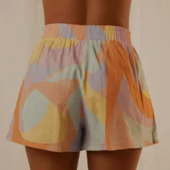 Raffi Linen Shorts - Pastel Wave -Outfityo Sales 5df47c0bf9f04fab991257b97baf5fc6