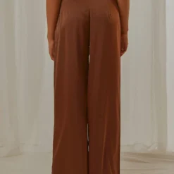 Milano Satin Pant - Choc Brown -Outfityo Sales 60bcc313ce454177b7c5bfd6be44a708 scaled