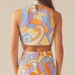 Paradising Mesh Top - Retro Swirl 10 Paradising Mesh Top - Retro Swirl -Outfityo Sales 67a1446dcb8e4f449a193863393b375a