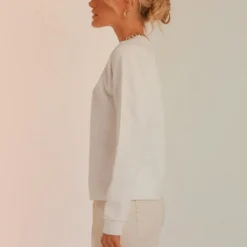 80s Sport Sweater - White -Outfityo Sales 686f06fe4f7c4b64a343b94b0eef5448