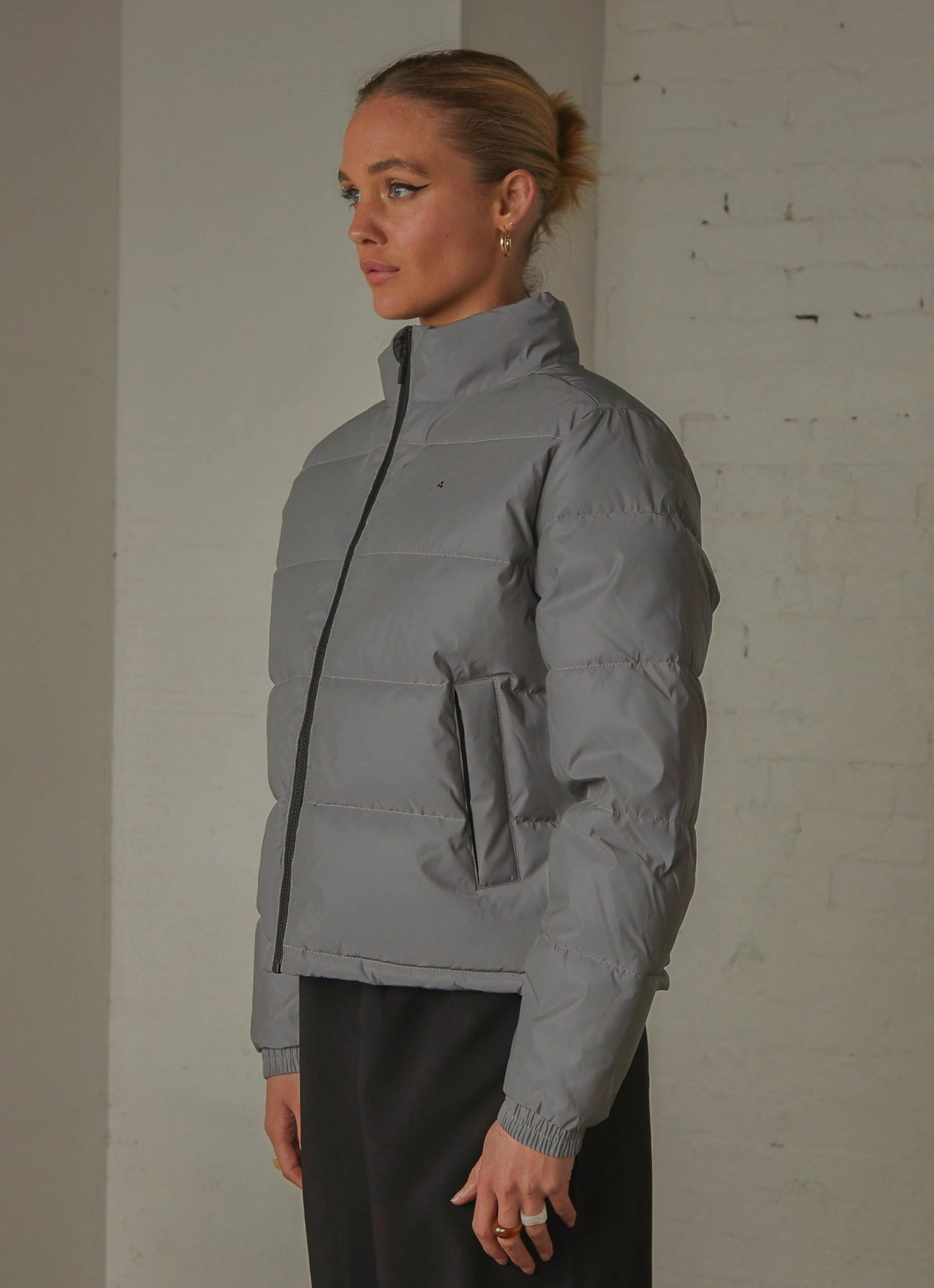 Womens Track Puffer Jacket - Reflective 5 Womens Track Puffer Jacket - Reflective - Image 5