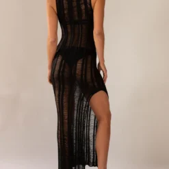 Perri Ladder Knit Maxi Dress - Black -Outfityo Sales 6ee1ac4c1281488b88072e0c2d15c853