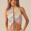 Paradising Mesh Top - Retro Swirl