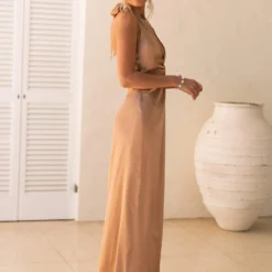 Stay Close Satin Maxi Dress - Bronze Honey -Outfityo Sales 79d63f460ec54beca6cddfa60d5c7e74 scaled