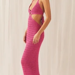 Havana Crochet Maxi Dress - Hot Pink -Outfityo Sales 82ebe48e077540cc841578b2989d62b4