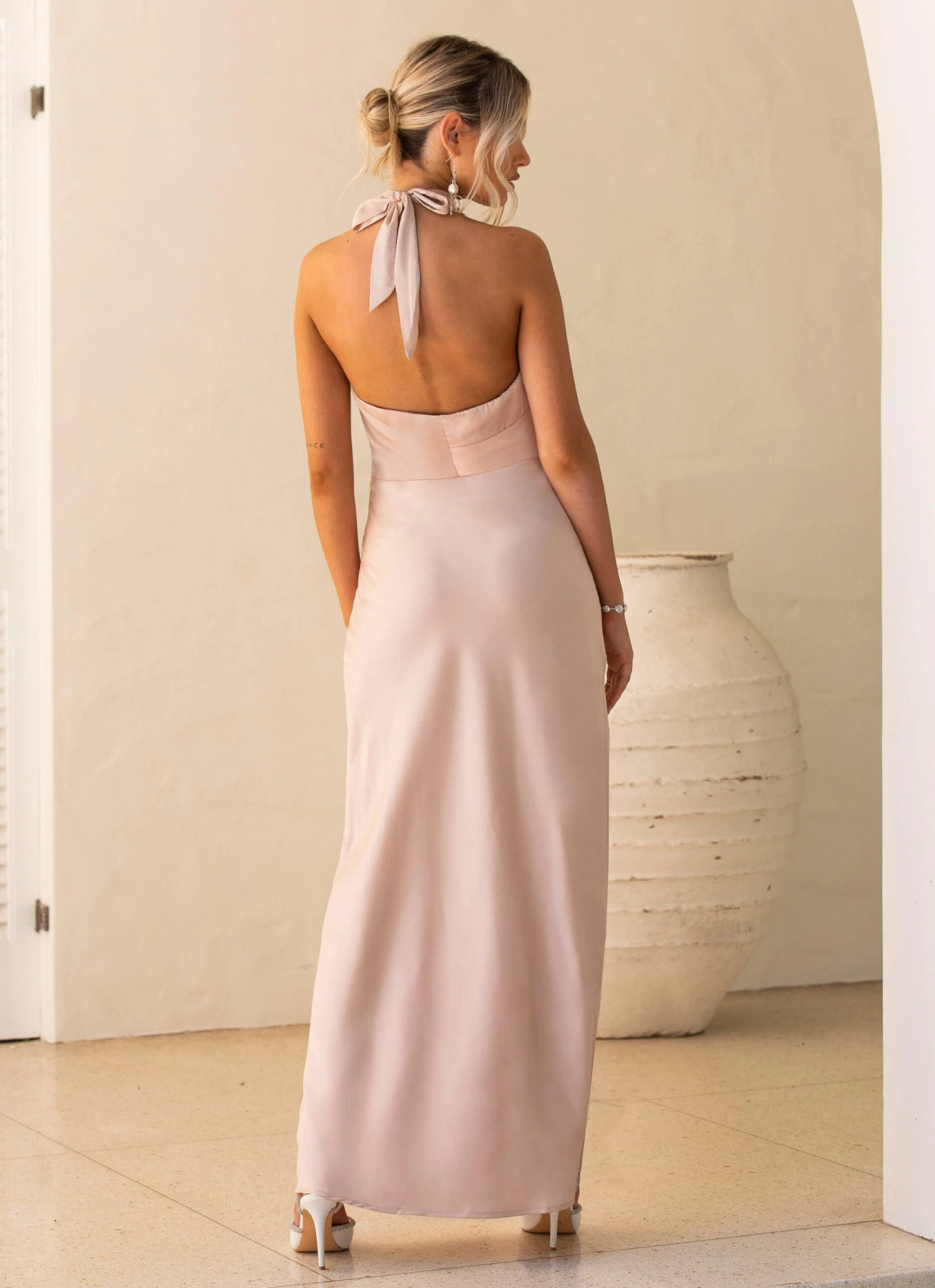 You And I Satin Maxi Dress - Pink Cloud 4 You And I Satin Maxi Dress - Pink Cloud - Image 4