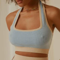 Sunday Morning Knit Halter - Baby Blue