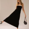 Hazey Knit Maxi Dress - Black