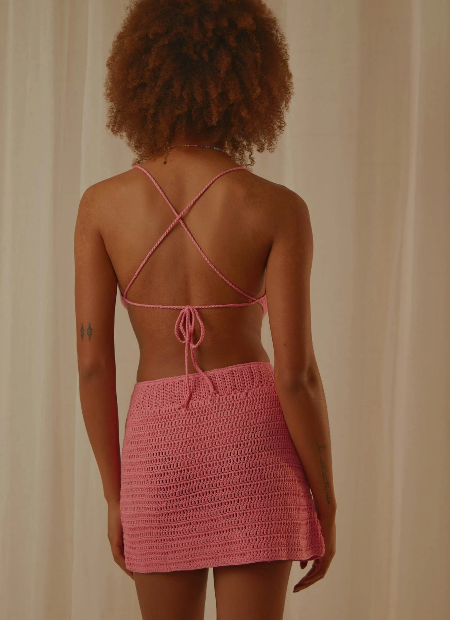 Cancun Crochet Halter Top - Pink 6 Cancun Crochet Halter Top - Pink - Image 6