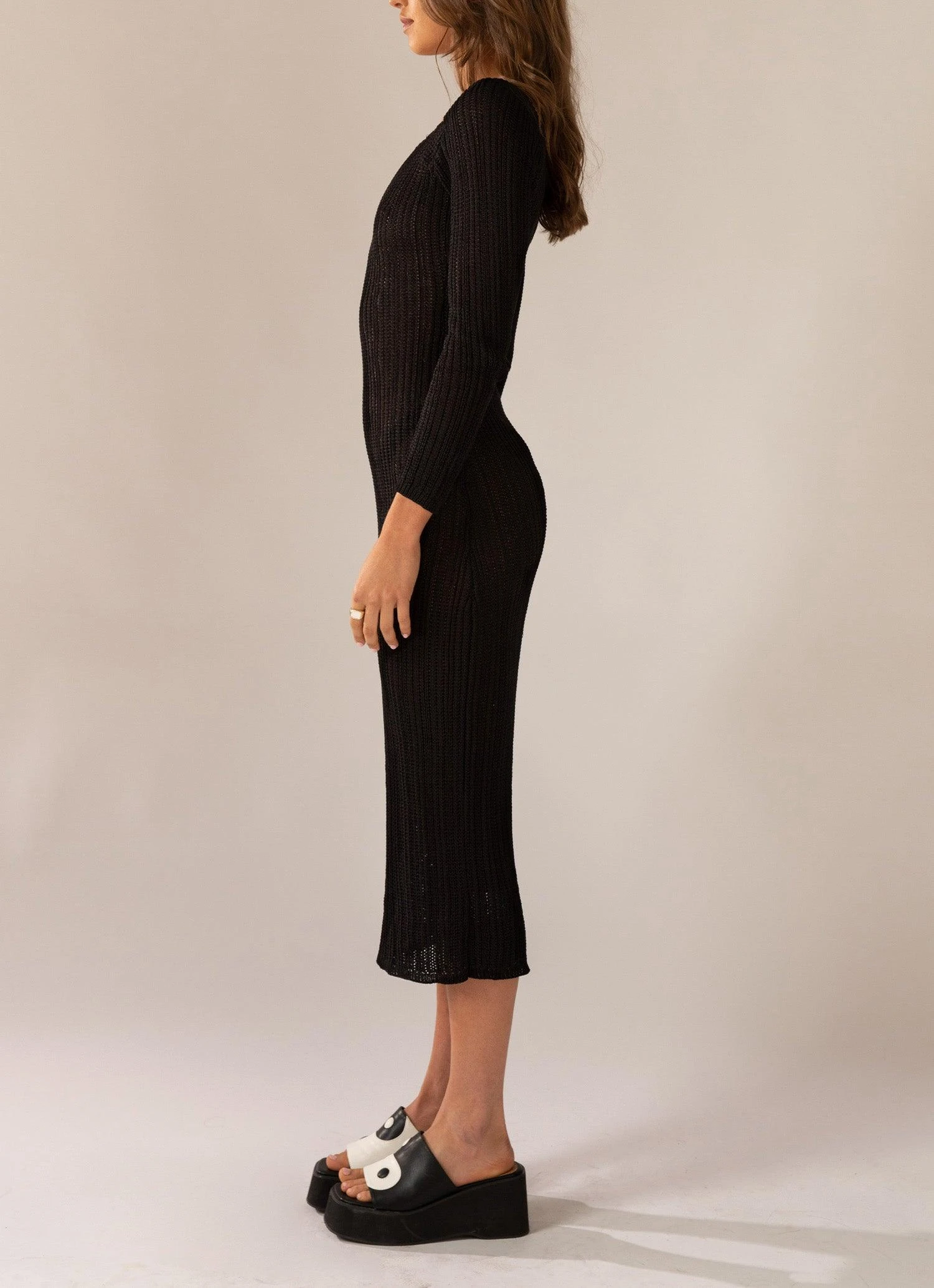 Love Ride Crochet Maxi Dress - Black 4 Love Ride Crochet Maxi Dress - Black - Image 4