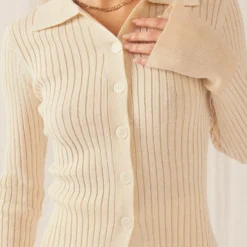 Ice Kissed Rib Knit Cardigan - Oatmeal -Outfityo Sales 94e8464baf934efe8265b60bb7d14b61