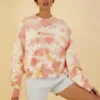 Champion Reverse Weave Cloud Dye Crew - Pink Tie Dye