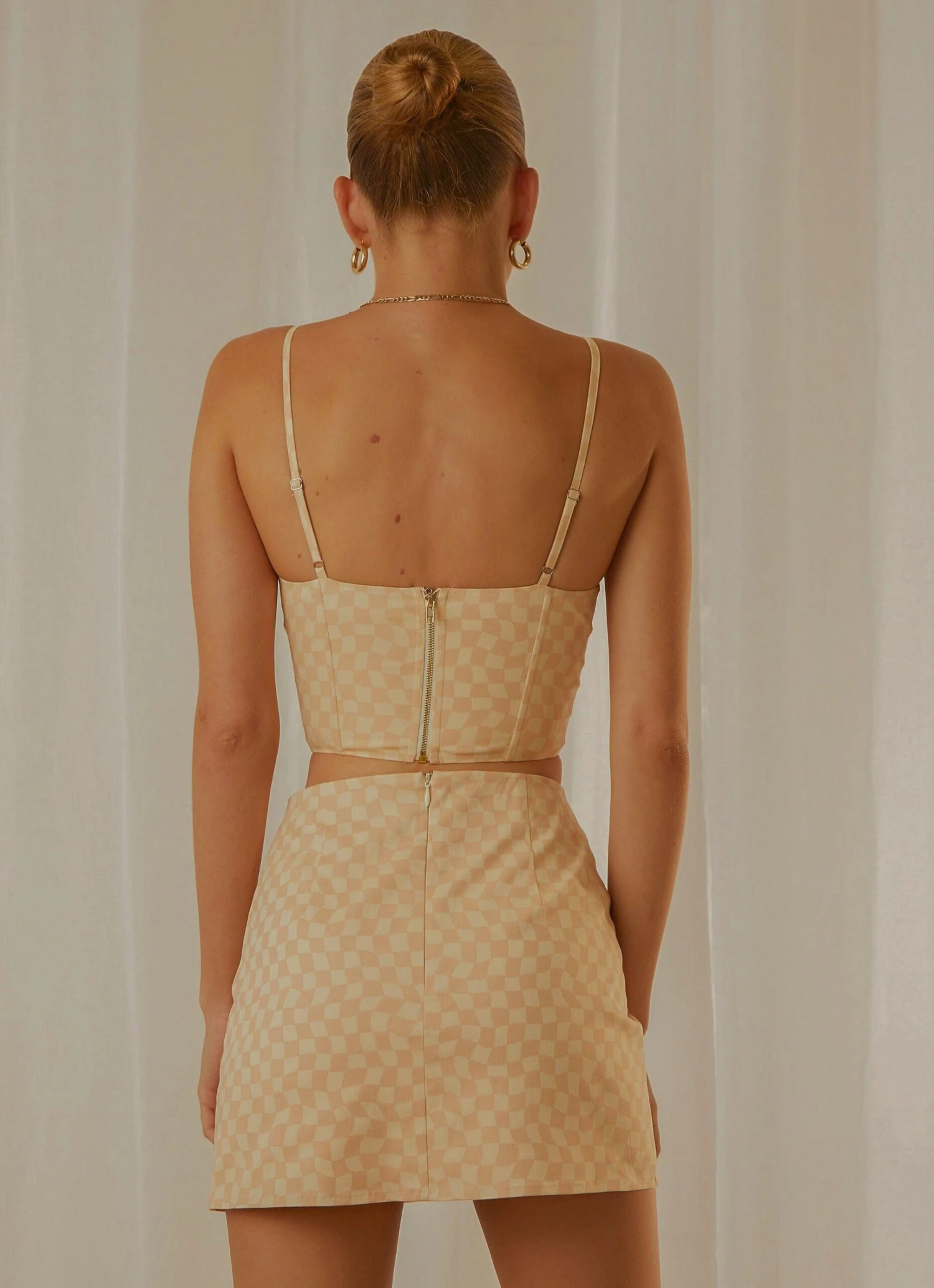 Sunday Girl Bustier Crop - Neutral Check 5 Sunday Girl Bustier Crop - Neutral Check - Image 5