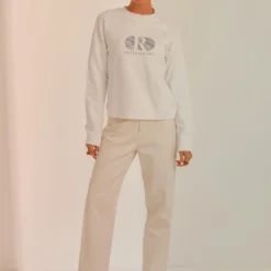 80s Sport Sweater - White -Outfityo Sales 999b0518cd824c078afcf117e0312579