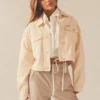Lee Baggy Crop Jacket - White Sand