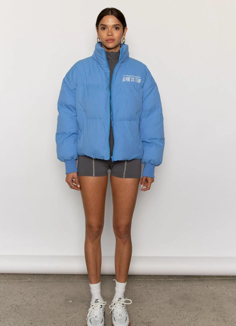 The Slopes Puffer Jacket - Azure 3 The Slopes Puffer Jacket - Azure - Image 3