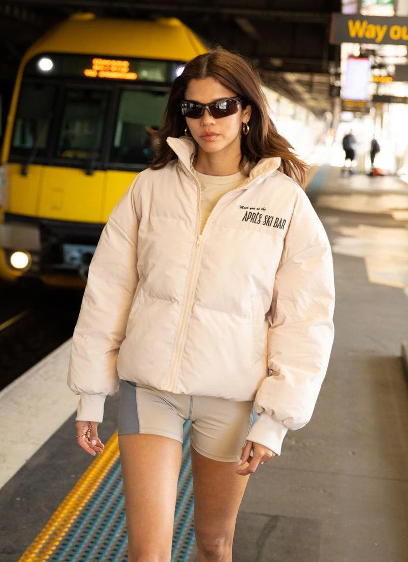 The Slopes Puffer Jacket - Beige 3 The Slopes Puffer Jacket - Beige - Image 3